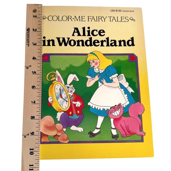 VTG 1991 COLORING BOOK Alice In Wonderland Color Me Fairy Tales USA 10.5” x 8” - Picture 5 of 7